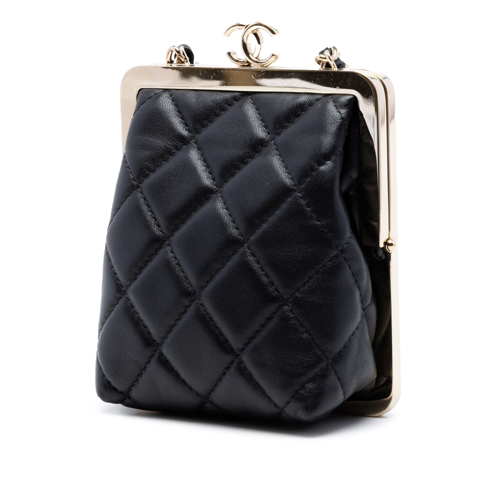 Pre-Loved Chanel CC Quilted Acrylic and Lambskin Evening Clutch With Chain - Picture 2 of 6